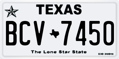 TX license plate BCV7450