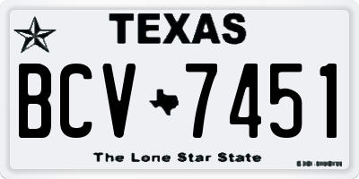 TX license plate BCV7451