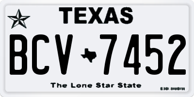 TX license plate BCV7452
