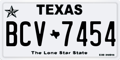 TX license plate BCV7454