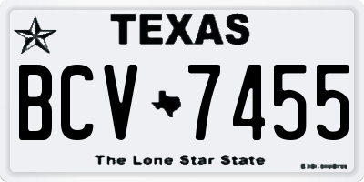 TX license plate BCV7455