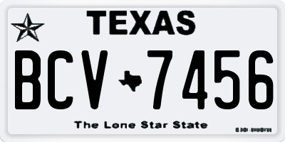 TX license plate BCV7456