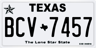 TX license plate BCV7457
