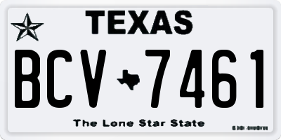TX license plate BCV7461