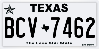 TX license plate BCV7462
