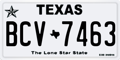 TX license plate BCV7463