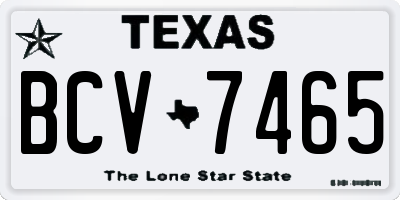 TX license plate BCV7465