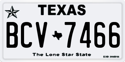 TX license plate BCV7466