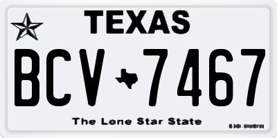 TX license plate BCV7467