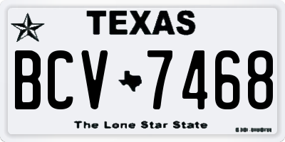 TX license plate BCV7468