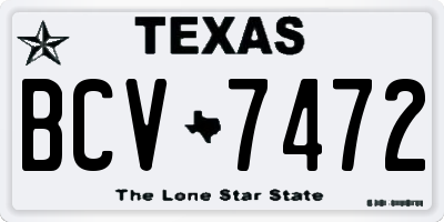 TX license plate BCV7472