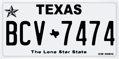 TX license plate BCV7474
