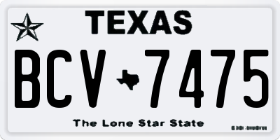 TX license plate BCV7475