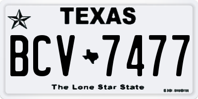 TX license plate BCV7477