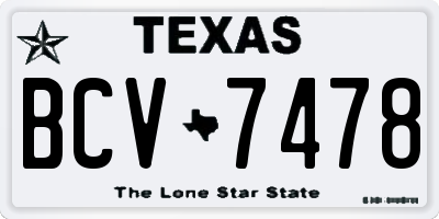 TX license plate BCV7478