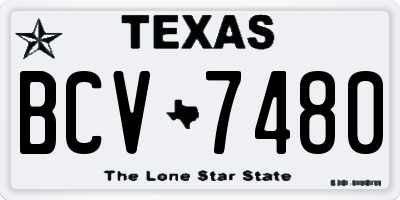 TX license plate BCV7480