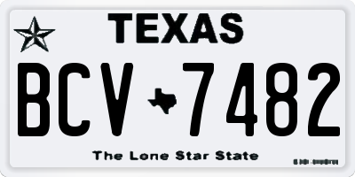 TX license plate BCV7482