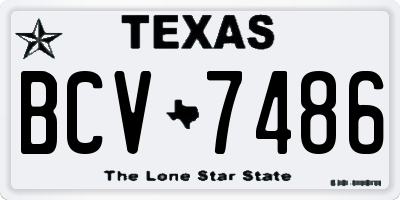 TX license plate BCV7486