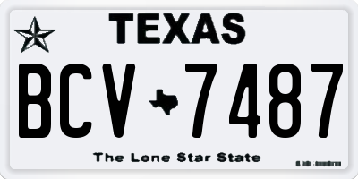 TX license plate BCV7487