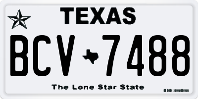 TX license plate BCV7488