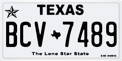 TX license plate BCV7489