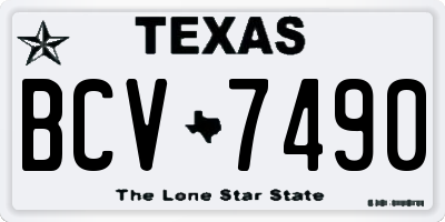 TX license plate BCV7490