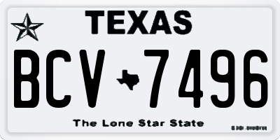 TX license plate BCV7496