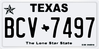 TX license plate BCV7497