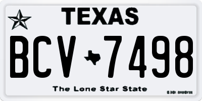 TX license plate BCV7498