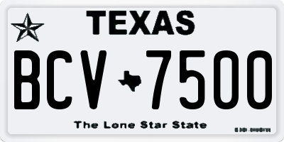 TX license plate BCV7500