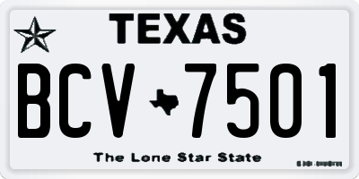 TX license plate BCV7501