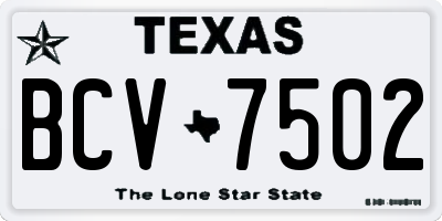 TX license plate BCV7502