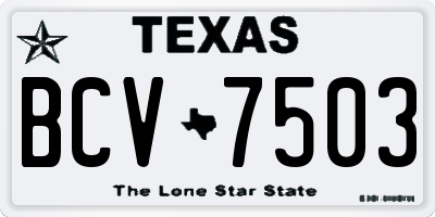 TX license plate BCV7503