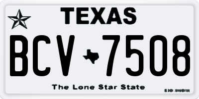 TX license plate BCV7508