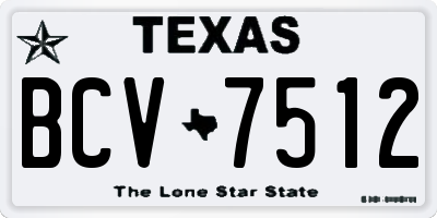 TX license plate BCV7512