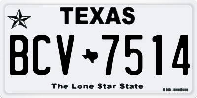 TX license plate BCV7514