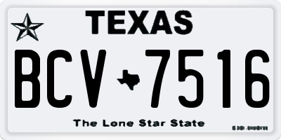 TX license plate BCV7516