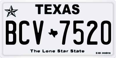 TX license plate BCV7520