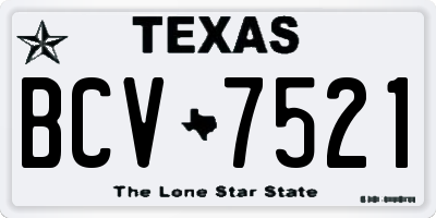 TX license plate BCV7521