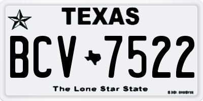 TX license plate BCV7522