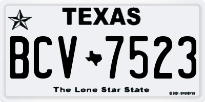 TX license plate BCV7523