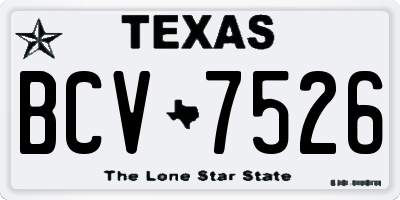 TX license plate BCV7526