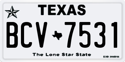 TX license plate BCV7531