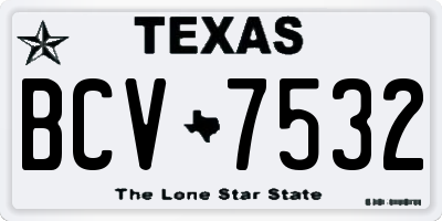 TX license plate BCV7532