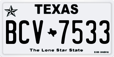 TX license plate BCV7533