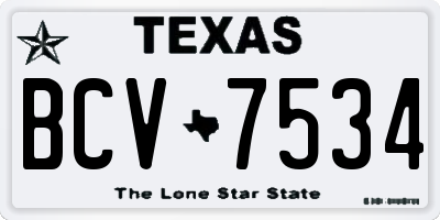 TX license plate BCV7534