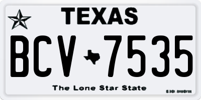 TX license plate BCV7535
