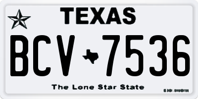 TX license plate BCV7536