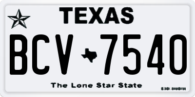 TX license plate BCV7540
