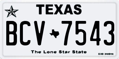 TX license plate BCV7543